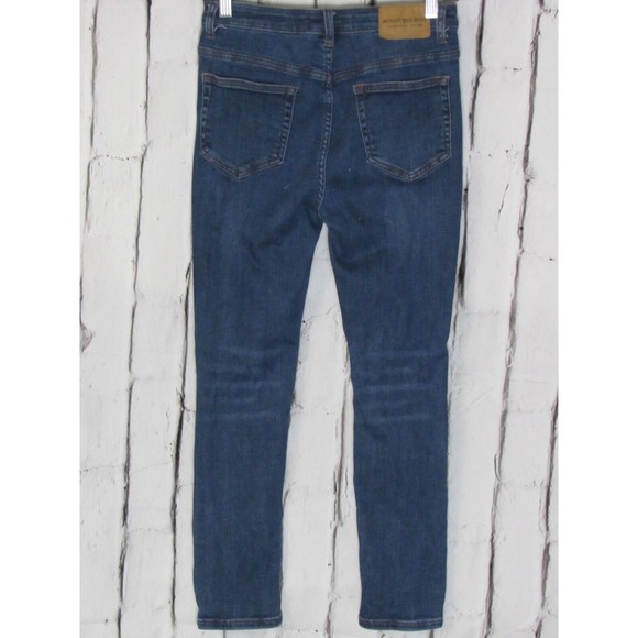 Monkey Ride Jeans Size 9/29 Blue Original Vintage Mid Skinny Distressed Denim - Picture 2 of 4